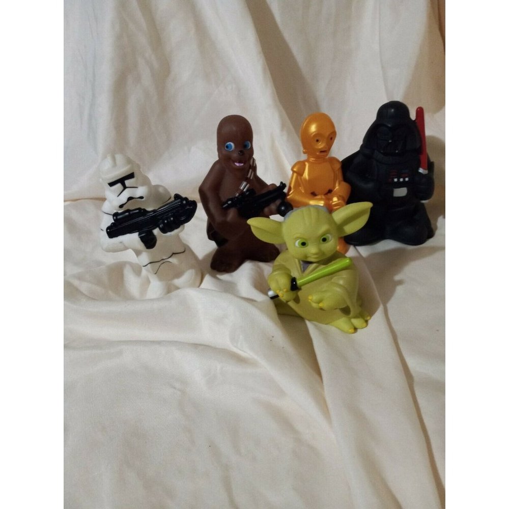 Disney Parks Exclusive Star Wars Lot of 5 Characters Bath Tub Figures Waterproof